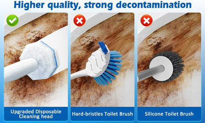 30 Ct Disposable Toilet Wand Refills, Toilet Bowl Cleaner Scrubbing Pads, Unscented Preloaded Refills, Compatible with Most Wand Handles