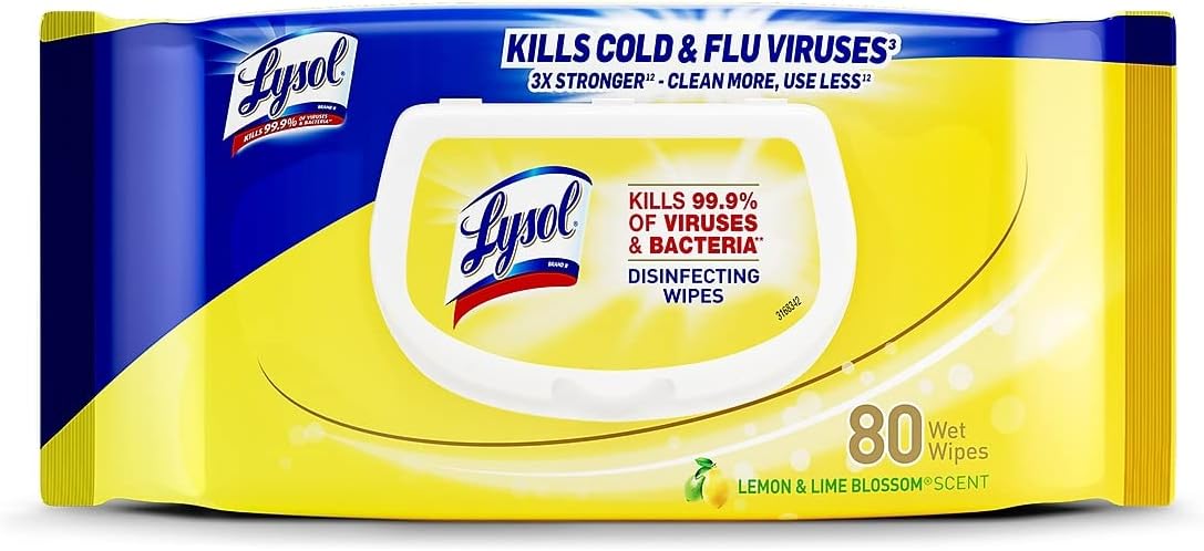 LYSOL Disinfecting Wipes - Lemon & Lime Blossom Flatpack 80 ct. (Pack of 1)