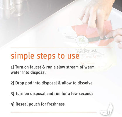 Grab Green Naturally-Derived, Tangerine with Lemongrass, 12 Pods (4-Pack), Mineral-Based Garbage Disposal Cleaner & Freshener