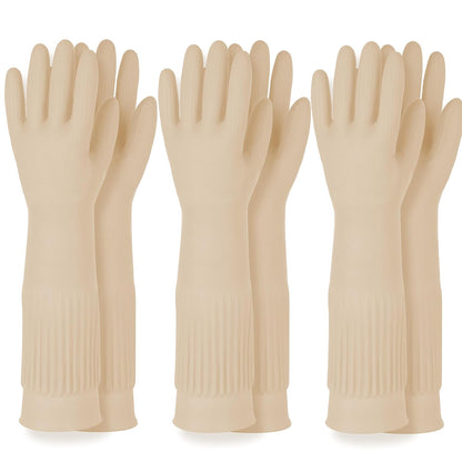 DABOGOSA Mamison 2 Pairs Reusable Waterproof Household Dishwashing Cleaning Rubber Gloves, Non-Slip Kitchen Glove (Pink, Medium (Pack of 2))