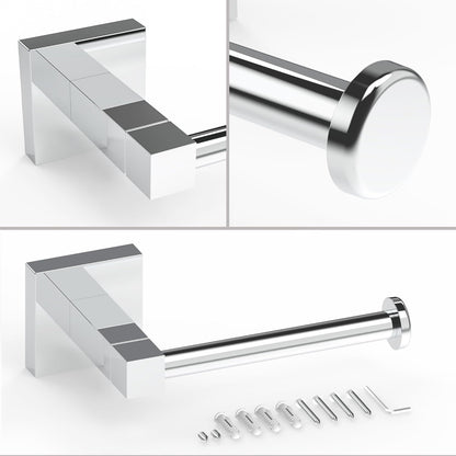 RUACQ Toilet Paper Holder Stand with Toilet Brush and Holder Set, 304 Stainless Steel Bathroom Toilet Tissue Paper Roll Holder Free Standing, Weighted Base, Heavy Duty (Matte Black)
