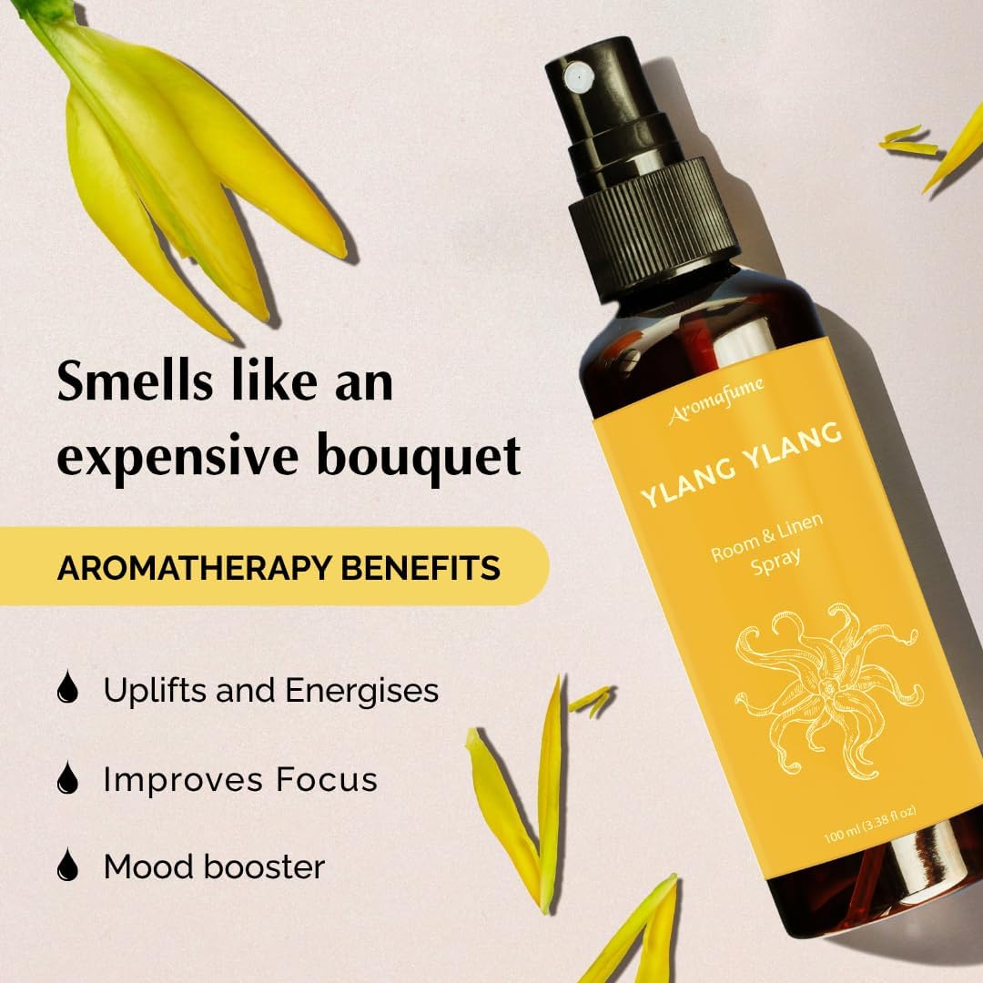 Vanilla Room, Linen & Pillow Spray by Aromafume | 100ml/3.38 fl oz | with Pure Vanilla Essential Oil | Aromatherapy Spray | Mist for Bedding, Fabrics