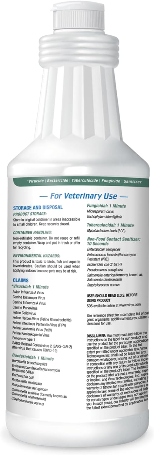 REScue One-Step Ready-to-Use Disinfectant Cleaner & Deodorizer – For Veterinary Use, Animal Shelters, Pet Foster Homes, Kennels, Litter Box – 32 Ounce RTU (Spray Nozzle NOT Included)