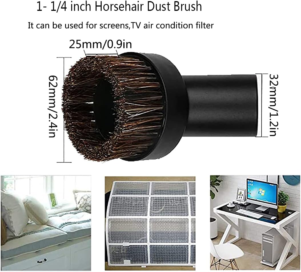 1 1/4 inch Vacuum Attachments Brushes Kit 1-1/4 inch 1-3/8 inch Vacuum Cleaner Accessories for 32mm and 35mm Standard Hose