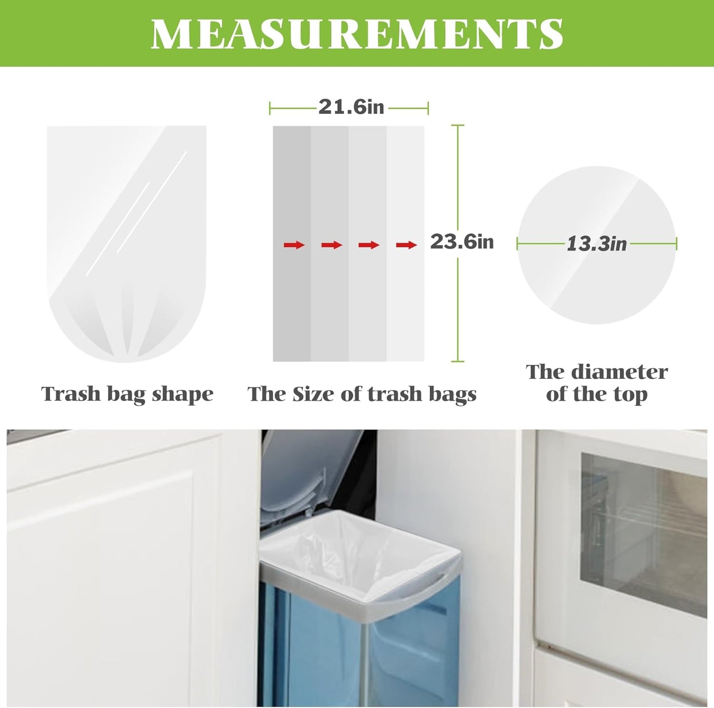 Teivio Small Trash Bags 4 Gallon 120 Counts Garbage Bags, Bathroom Trash Can Bin Liners, Small Plastic Bags for home office kitchen, fit 12-15 Liter, 3,3.5,4.5 Gal, Clear