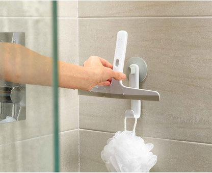 Joseph Joseph EasyStore Shower Glass Squeegee and Window Cleaner with Storage Hook, Bathroom Accessories