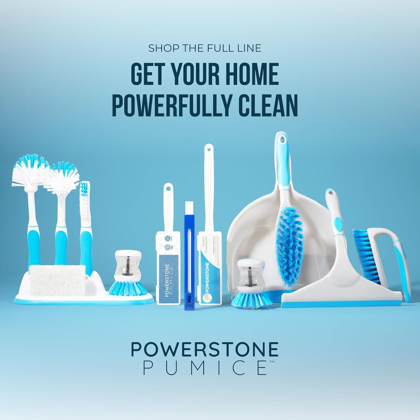 Powerstone Pumice Stone Toilet Bowl Cleaner with Handle (4-Pack) - A Solution for Hard Water Stains on Toilets, Grills, Tiles, Grout & Pools