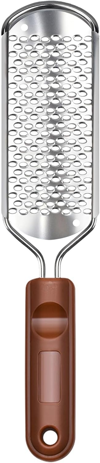 Foot File Foot Scrubber Pedicure, 2 Pcs Stainless Steel Callus Remover for Feet, Professional Foot Grater Rasp Scraper Corns Callous Removers Tool to Hard Skin Corns for Dry and Wet Fee