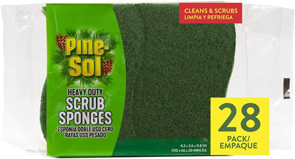 Pine-Sol Heavy Duty Scrub Sponges - Double Sided Dish Scrubber with Scouring Pad - Kitchen Essentials for Dishwashing and Cleaning Supplies, 6 Pack