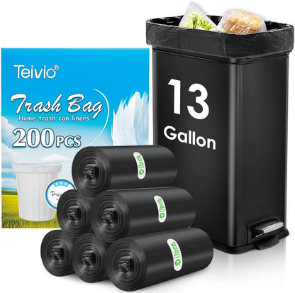 Teivio Small Trash Bags 4 Gallon 120 Counts Garbage Bags, Bathroom Trash Can Bin Liners, Small Plastic Bags for home office kitchen, fit 12-15 Liter, 3,3.5,4.5 Gal, Clear