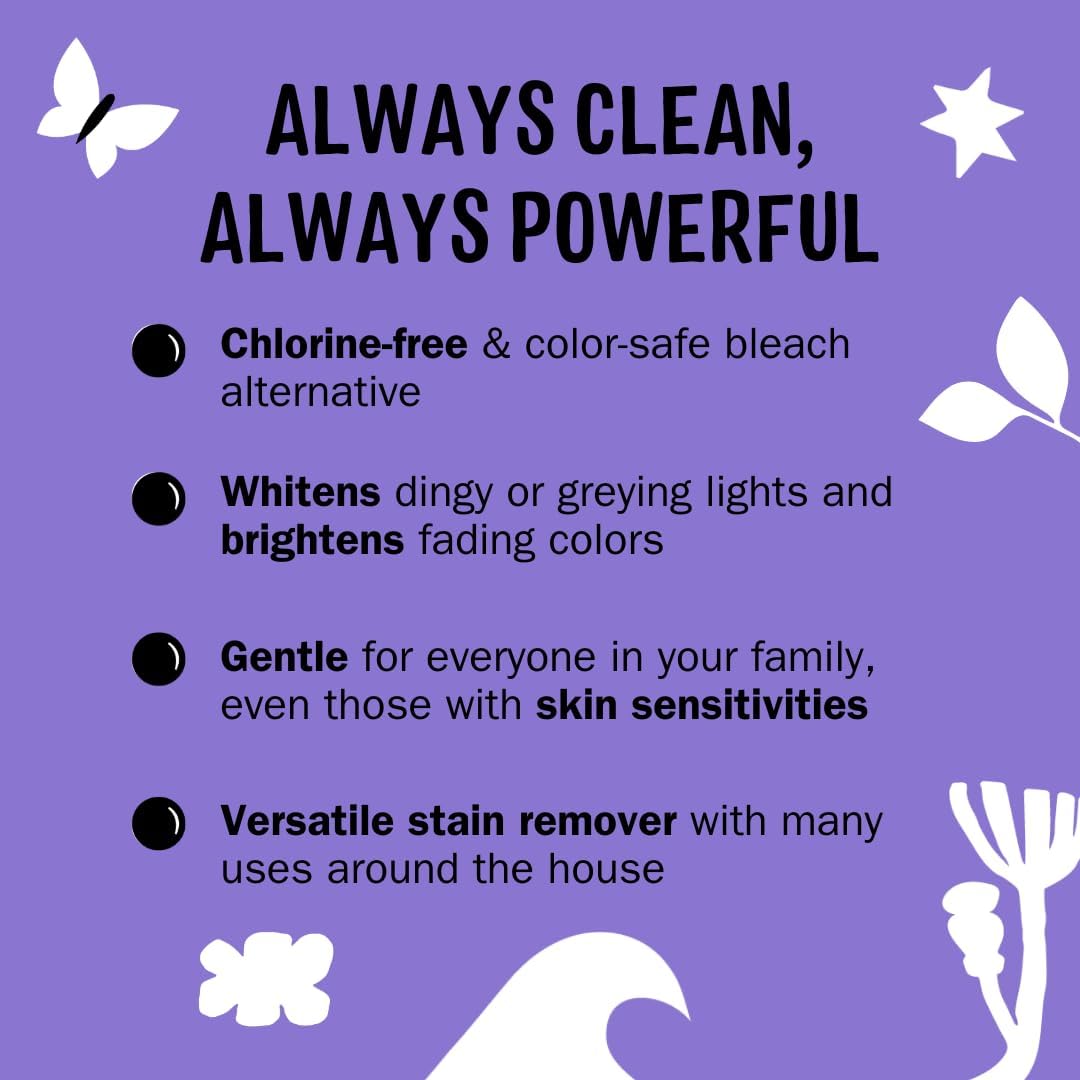 Molly's Suds Oxygen Whitener | Powerful Bleach Alternative, Chlorine Free & Color Safe | Brightens Whites and Removes Stains (Lemon Essential Oil - 41.09 oz)
