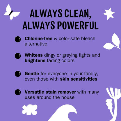 Molly's Suds Oxygen Whitener | Powerful Bleach Alternative, Chlorine Free & Color Safe | Brightens Whites and Removes Stains (Lemon Essential Oil - 41.09 oz)