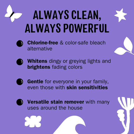 Molly's Suds Oxygen Whitener | Powerful Bleach Alternative, Chlorine Free & Color Safe | Brightens Whites and Removes Stains (Lemon Essential Oil - 41.09 oz)
