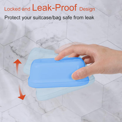 Quatish Leakproof Soap Dish with Lid & Draining Layer, Shatterproof Travel Bar Soap Holder Case Container, Portable Travel Size Toiletries Essentials for Camping, Gym, Bathroom, Black