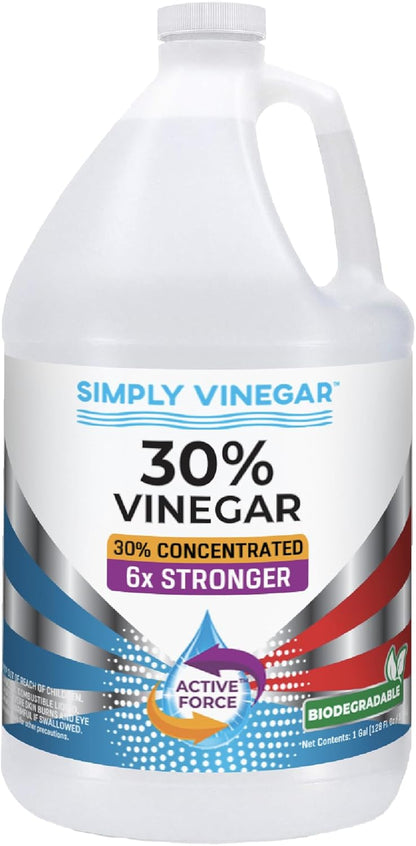 Simply Vinegar 30% Vinegar – Pure Concentrated Active-Force Vinegar for Cleaning, Home, and Garden, 128 oz