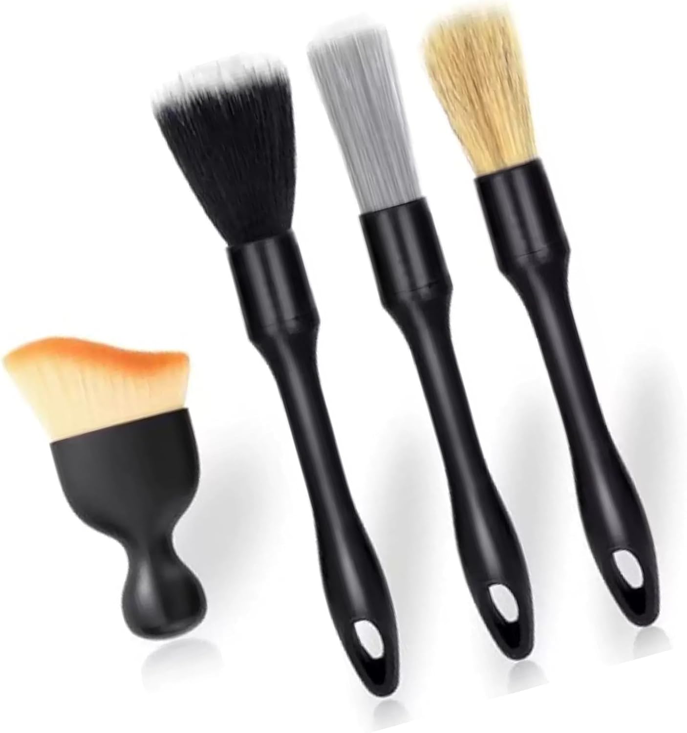 4 PCS Car Detailing Brush Set : Cleaning Brushes for Car Interior Exterior – Wheel & Detailing Kit for Vents, Emblems, Leather Seats