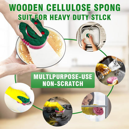 SmilePowo 12 Pack Scrub Sponge,Bulk Sponges,Dual-Sided Multi-Functional Premium Cleaning Sponges,Dishwashing Sponge for Heavy Duty Scouring Pads,Bathroom,Dish,Furniture,Kitchen(Frog Shape)
