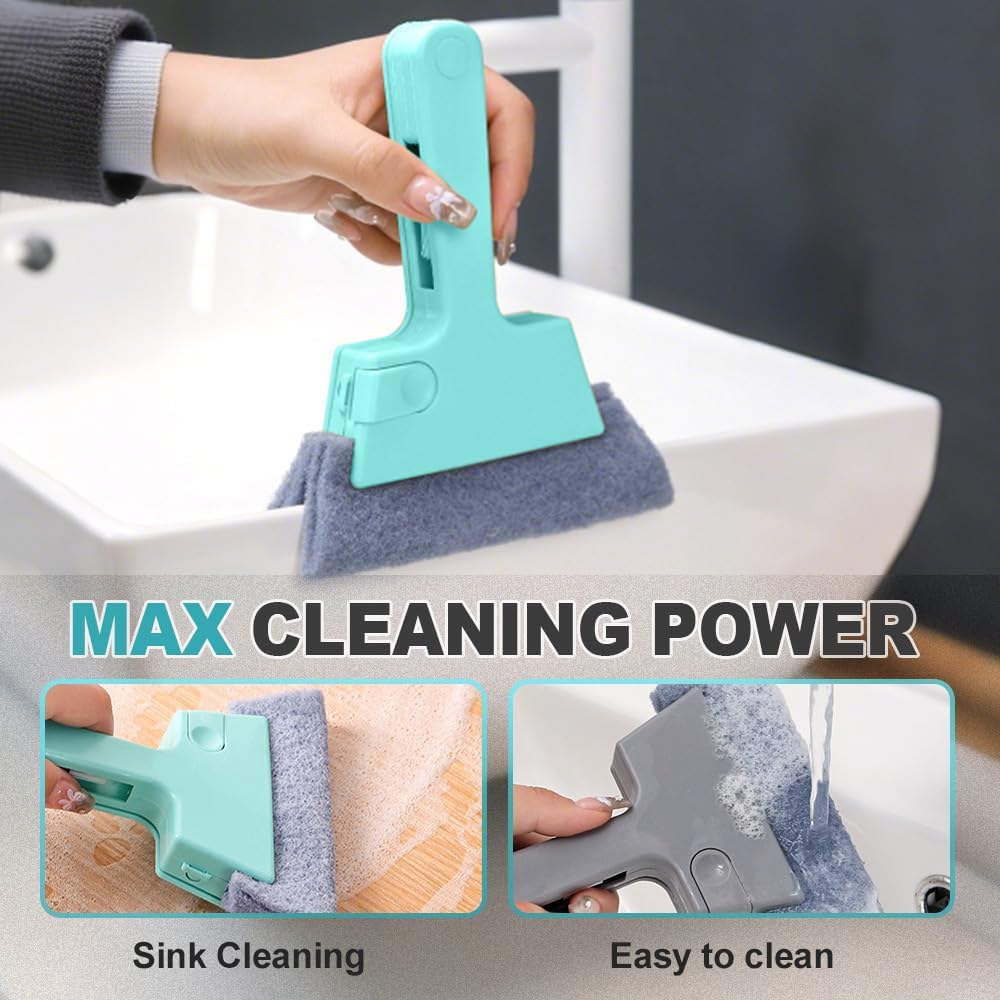 Magic Window Track Cleaner, 2024 Upgraded Window Groove Cleaning Brush Tools Set, Hand-held Window Track Cleaner Brushes Tools Set for Window lides Gaps Tile Lines Shutter Car Vents (Mix 3PCS)
