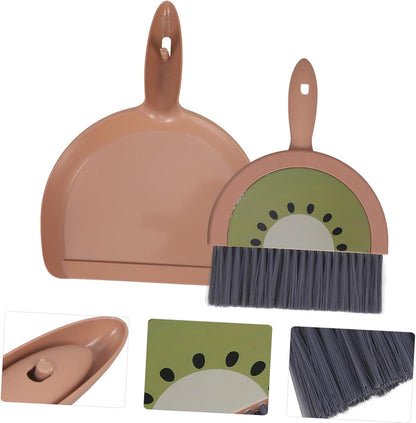PRETYZOOM Mini Broom and Dustpan Set Lightweight Small Cleaning Kit for Desktop Car Interior Pet Hair Cleanup Compact Dustpan and Brush for Home Office Use