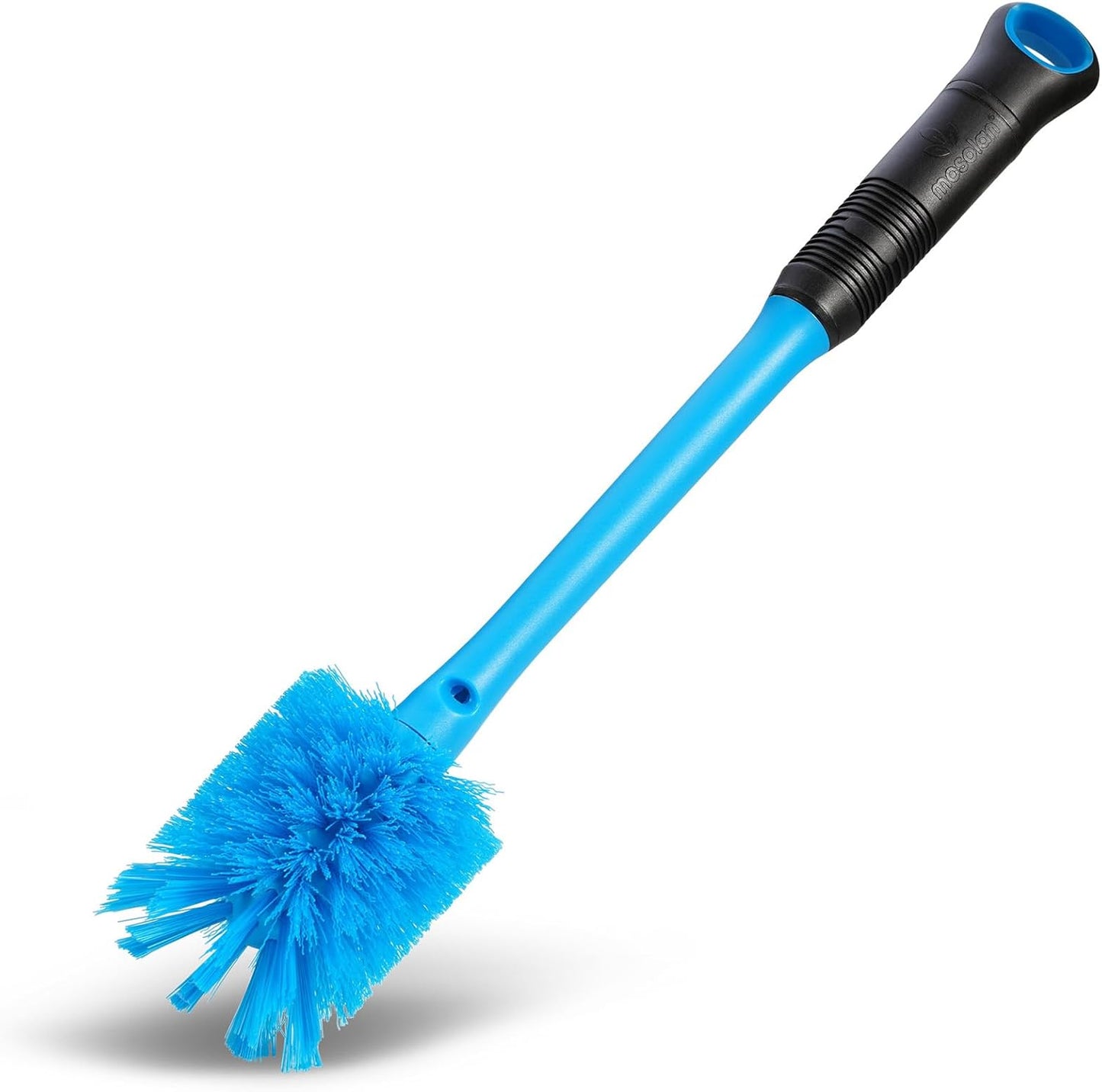 MOSOLAN 2-in-1 Water Bottle Brush and Straw Cleaner Brush, Long Handle Scrub Brush with Replaceable Head for Water Bottles, Glasswares, Mugs, Flasks, Tumblers, Vases, and Kitchen Sink, Smokey Blue