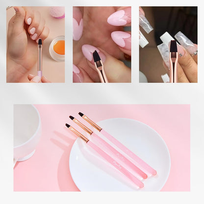 3PCS Nail Art Clean Up Brushes -Round/Angled Nail Brushes for Cleaning Polish Mistakes on the Cuticles, Brushes for Nail Art and Designs Painting DIY