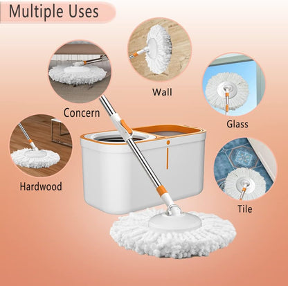 Spin Mop Refills Replacement 360° Microfiber Spin Mop and Bucket Head Round Shape Standard Size Easy Cleaning Spin Mop Systems 6-Pack White