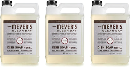 Mrs. MEYER'S CLEAN DAY Liquid Dish Soap Refill, Lavender, 48 Fl Oz (Pack of 3)