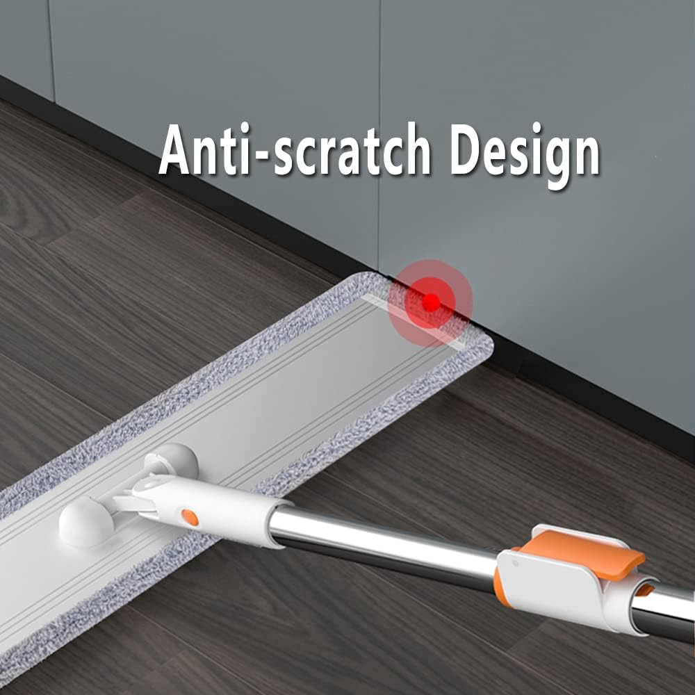 Microfiber Mop 18 in Large Flat Mops for Floor Cleaning with 4 Premium Pads Hardwood for Cleaning Wet Mop