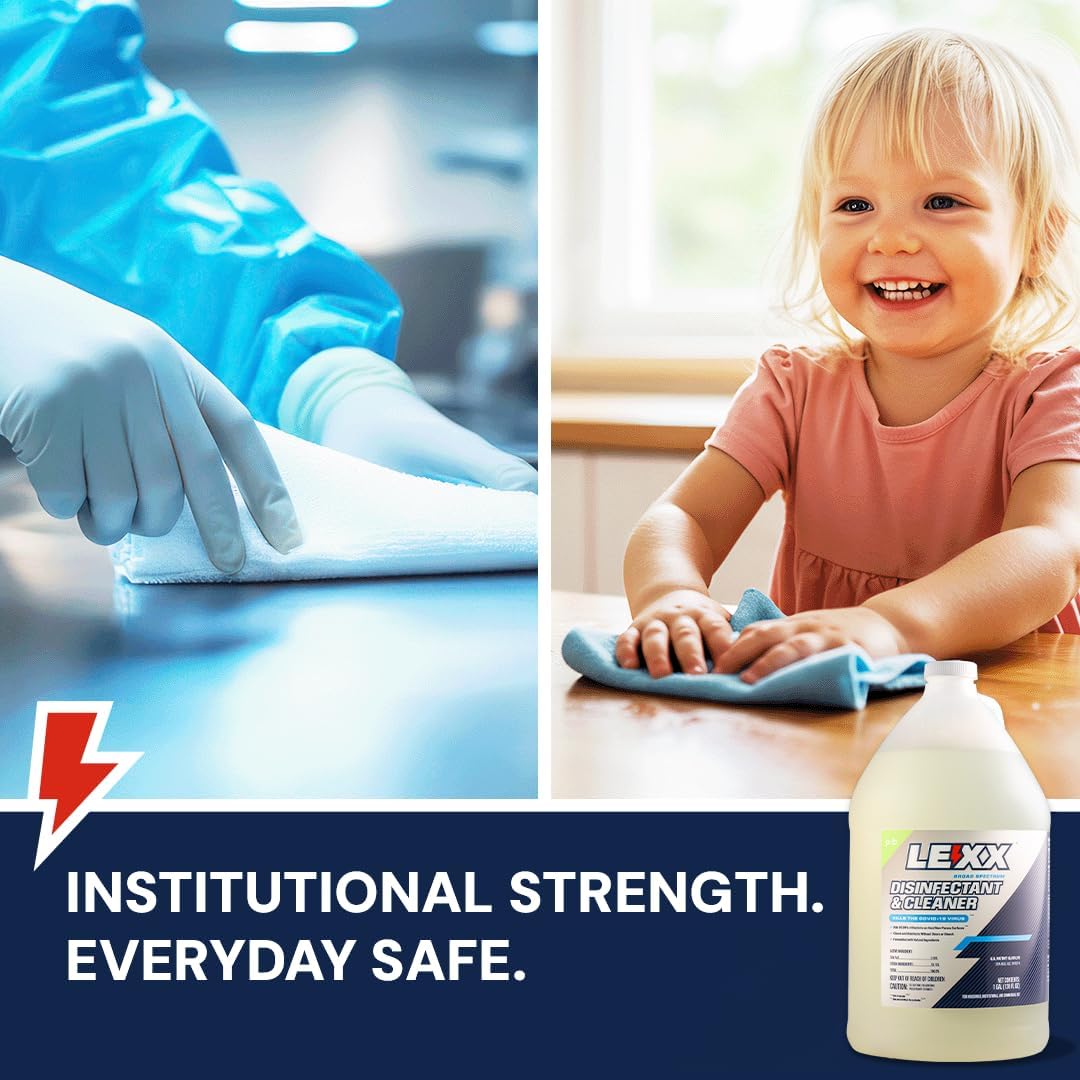 LEXX® RTU Broad Spectrum Disinfectant & Cleaner - EPA Registered, Kills 99.99% of Bacteria - Hospitals, Schools, Offices, Homes - Citric Acid, Safer Choice, Non-Toxic, No Bleach - 32 fl. oz. Spray