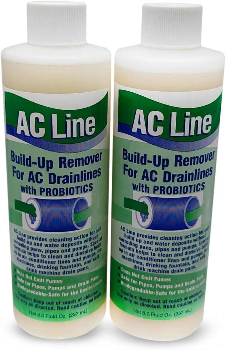 AC Drain Line Cleaner - 2 Pack / 6 Month Supply - Cleans HVAC drain lines, AC line cleaner, condensate lines, fountain drink drain lines and more