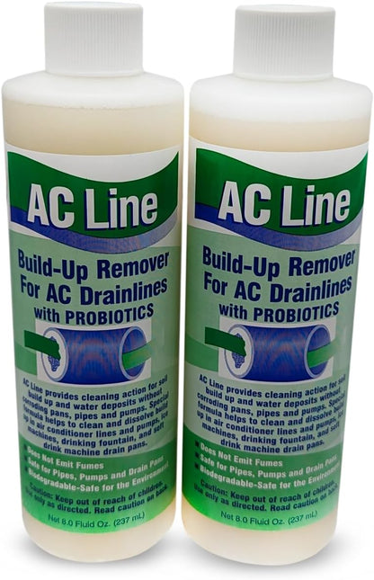 AC Drain Line Cleaner - 2 Pack / 6 Month Supply - Cleans HVAC drain lines, AC line cleaner, condensate lines, fountain drink drain lines and more