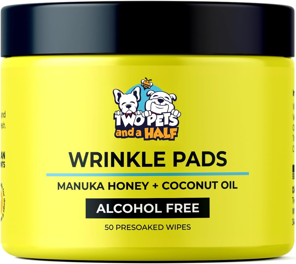 Paste for Bulldogs Wrinkle 2oz+ 50 Wrinkle Wipes French Bulldog (Pack of 2)- Wrinkle Cream for Dogs, Frenchie, English Bulldog, Pug- Cleans Rashes,Tail Pockets, Dry Skin & Paws (Made In USA)