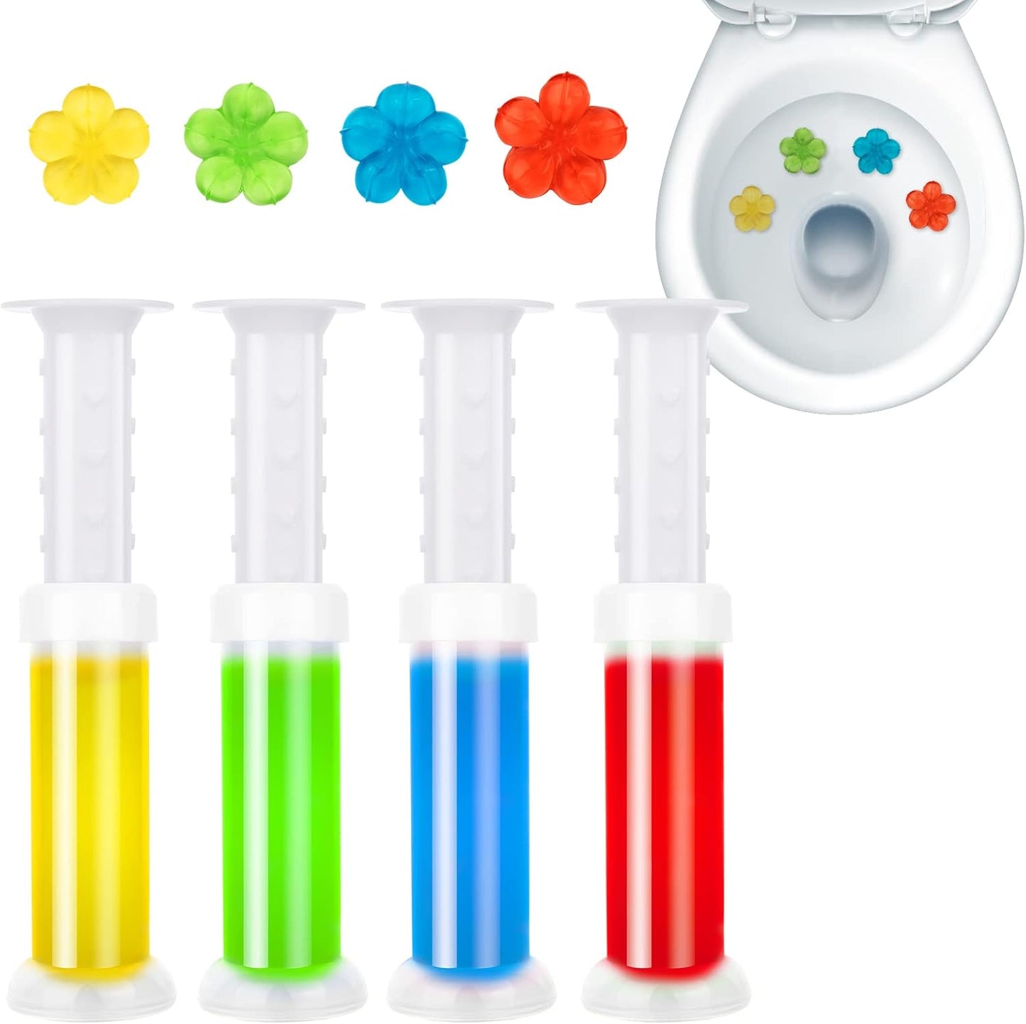 **84 Flowers** Toilet Gel Stamp | Long-Lasting Toilet Bowl Cleaner & Scent Freshener | Adhesive Gel Stamps for Fresh Fragrant Bathroom (Mix Scent)