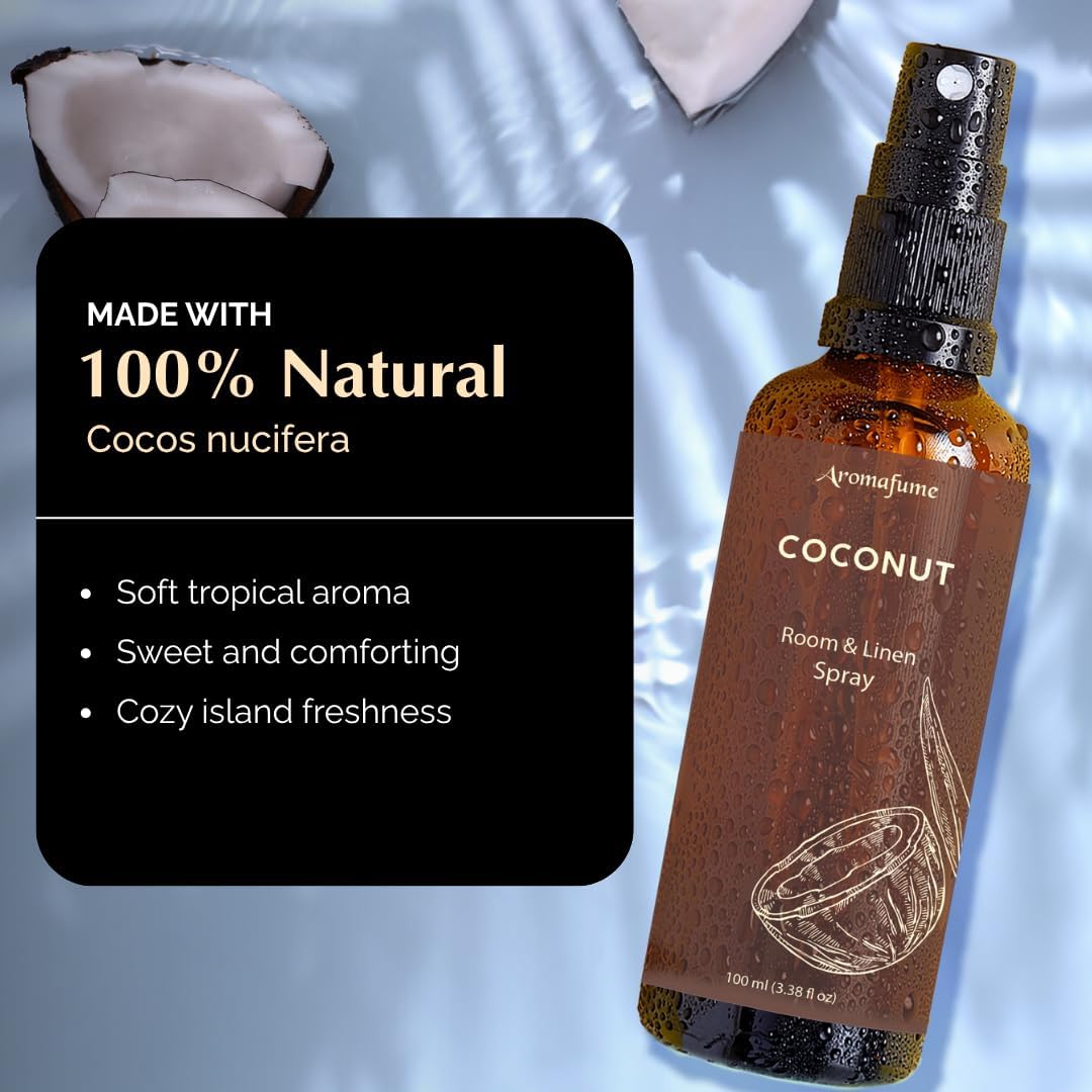Vanilla Room, Linen & Pillow Spray by Aromafume | 100ml/3.38 fl oz | with Pure Vanilla Essential Oil | Aromatherapy Spray | Mist for Bedding, Fabrics