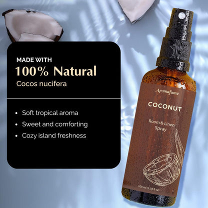 Vanilla Room, Linen & Pillow Spray by Aromafume | 100ml/3.38 fl oz | with Pure Vanilla Essential Oil | Aromatherapy Spray | Mist for Bedding, Fabrics