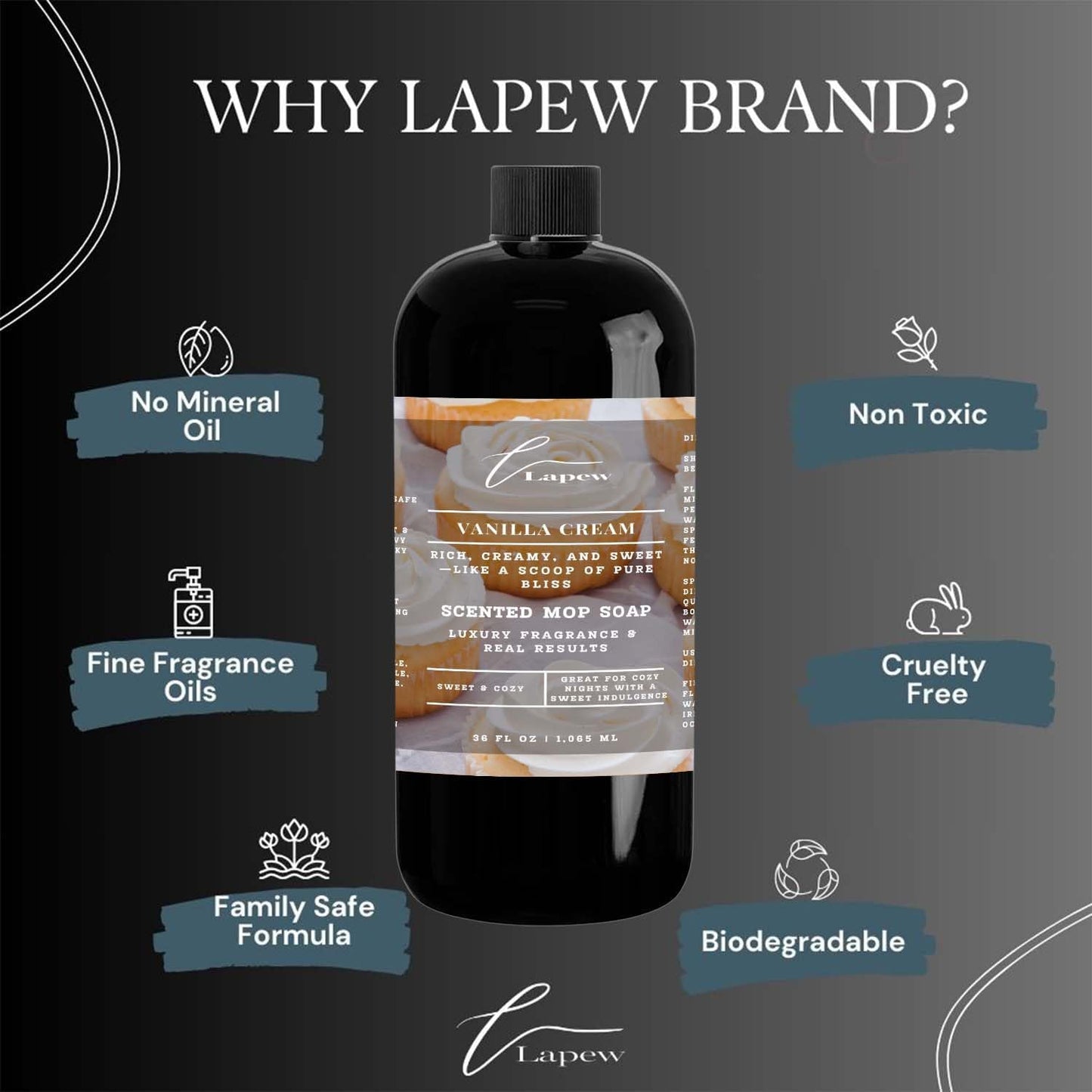 Lapew Black Sea Scented Cleaning Bundle | Carpet Deodorizer Powder (16 oz) & Mop Soap Concentrate (36 oz) | Pet-Friendly Odor Eliminator - Colors B