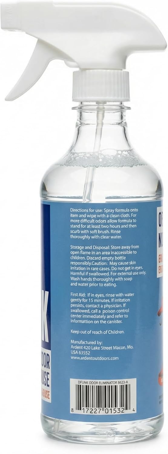 Ardent D Funk Odor Eliminator for Strong Odor, 2 Pack, 2 oz. Bottle, Spray to Remove Smells and Odors, Pet Supplies, Sport Shoes and Equipment, Coolers, Made in USA