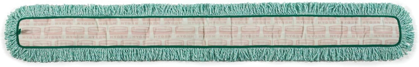 Rubbermaid Commercial Products HYGEN 24" Microfiber Dust Pad with Fringe Green for Janitorial/Professional Cleaners and Heavy-Duty Industrial Cleaning/Dusting/Sweeping
