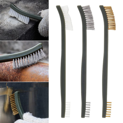 Mini Wire Brush Set, Paint and Dirt Remover, Cleaning Welding Slag and Rust, Handy Steel / Nylon / Brass Brush Suitable for Cleaning Paint / Dirt (3)