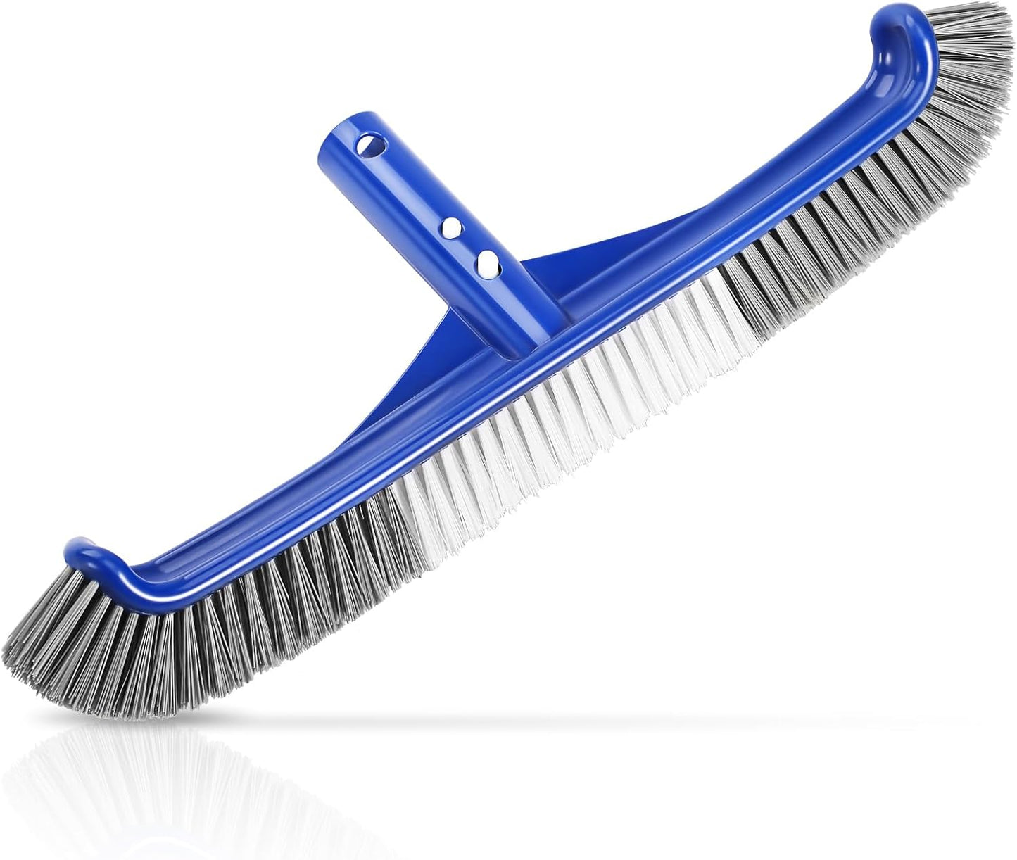 Pool Brush Head | 18" Heavy Duty Floor Brush | Stainless Steel Brush | Metal Pool Scrubber Brush | Wire Bristles & Aluminium Back for Sweep Calcium Buildup, Rust Stains on Concrete