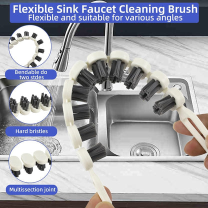 8 PCS Curved Crevice Cleaning Brush, Flexible Sink Faucet Cleaning Brush, Hard Bristle Scrub Brush for Grout, Small Scrub Brush for Cleaning Sink Scrub Brush, Window Track Gas Stove Corner Grout