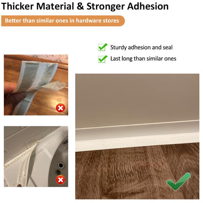 Clear Caulk Tape Waterproof Self Adhesive, Peel & Stick Bathroom Chalk Tape Toilet Bowl Bath Tub Kitchen Strip Floor Wall Tile Window Stove Sink Caulking, Cleaner Than Silicone, Caulk, Grout, Glue