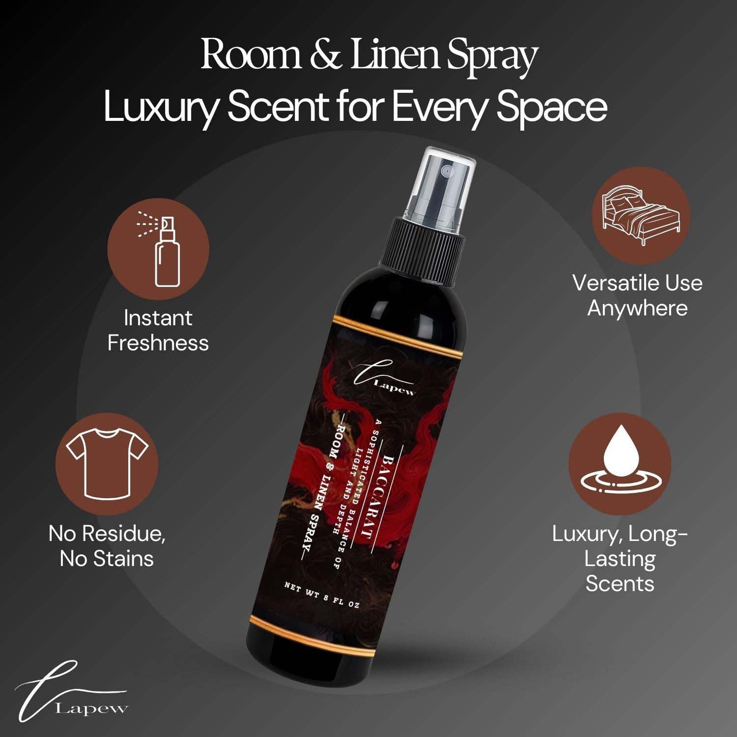 Lapew Room & Linen Spray | Fragrance Mist for Home, Car & Office | Fabric & Air Freshener | Neutralizing Mist | Made in USA | Cozy Cinnamon & Apple - Colors A