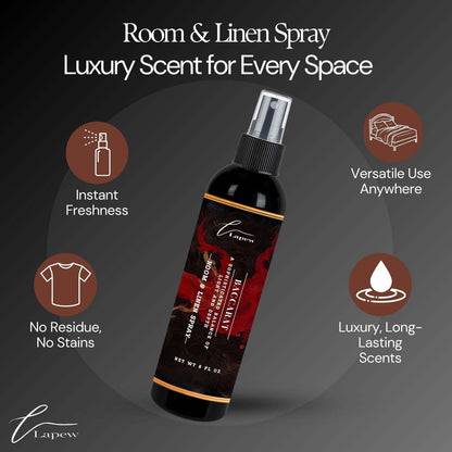 Lapew Room & Linen Spray | Fragrance Mist for Home, Car & Office | Fabric & Air Freshener | Neutralizing Mist | Made in USA | Cozy Cinnamon & Apple - Colors A