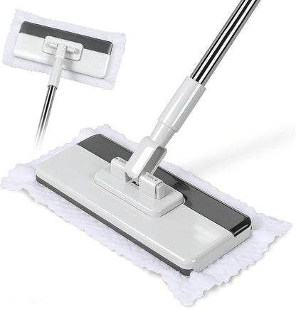 Mops for Floor Cleaning, Masthome Flat Dust Mop with 4 Reusable Pads, 2-Sided Microfiber Dust Mop for Wet & Dry Use, Flat Flip Mops for Hardwood, Laminate, Vinyl,Kitchen, Tile -1 Scraper
