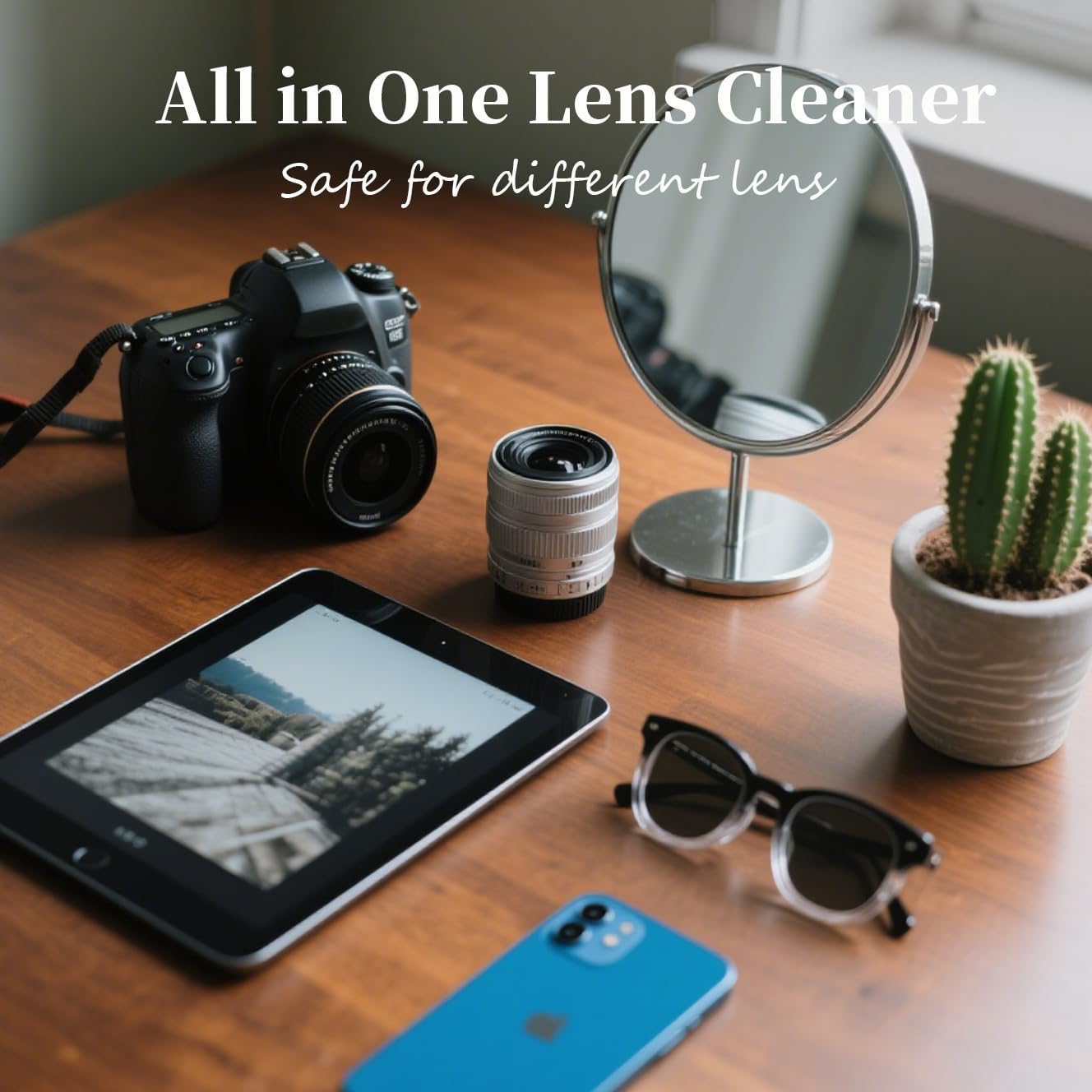 2-Pack Eye Glasses Cleaner Spray, Travel-Sized Screen Cleaning Kit with Touchscreen Mist for iPhone, Sunglasses, Computer, Laptop Screens, Phone Electronics with Eyeglass Cloth and Case Lid - Hatstart