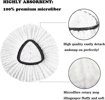 4 Pack Mop Replacement Heads for O-Ceda Mop Replace Head Spin Mop Heads Replacements, Microfiber Spin Mop Refills, Easy Cleaning Mop Head Machine Washable