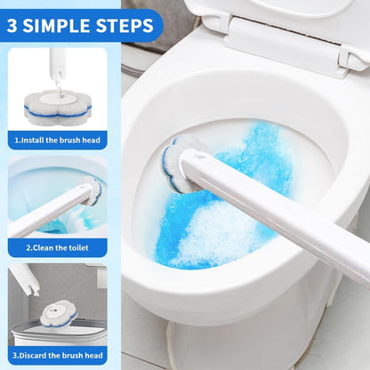 48 Count Disposable Toilet Brush Refill Pads, Disposable Toilet Bowl Wand Refills, Toilet Cleaning Refills, Toilet Scrubber Refills, Brush Head Replacement