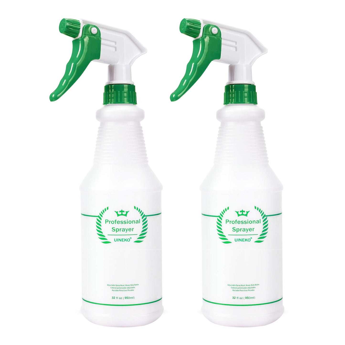 Plastic Spray Bottle 2 Pack, 32 Oz, All-Purpose Heavy Duty Spraying Bottles Leak Proof Mist Empty Water Sprayer for Cleaning Solution, Essential Oils, Hair, Planting, Pet with Adjustable Nozzle - Red