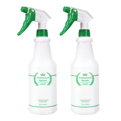 Plastic Spray Bottle 2 Pack, 32 Oz, All-Purpose Heavy Duty Spraying Bottles Leak Proof Mist Empty Water Sprayer for Cleaning Solution, Essential Oils, Hair, Planting, Pet with Adjustable Nozzle - Red